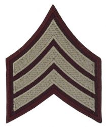 "SGT" SERGEANT BEIGE on BROWN CHEVRONS - SOLD in PAIRS